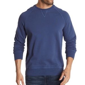 Slate & Stone Mens Crew Neck Washed Pullover Sweatshirt in Indigo Size M…